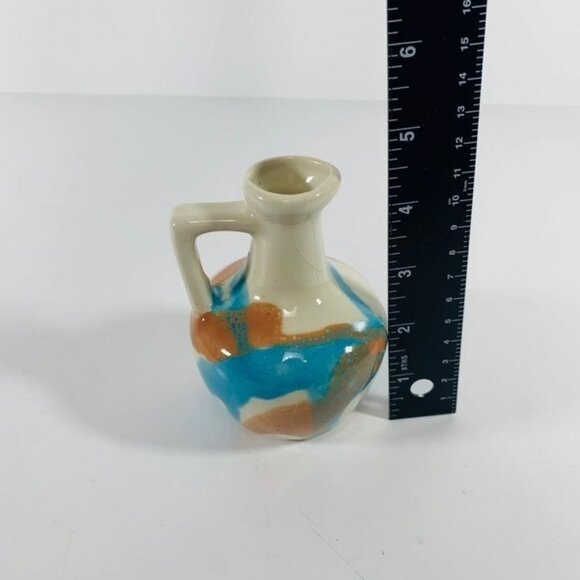 Vintage Art Pottery Pitcher Vase Glaze Cottagecore Rustic Shelf Decor Pottery - Picture 10 of 11